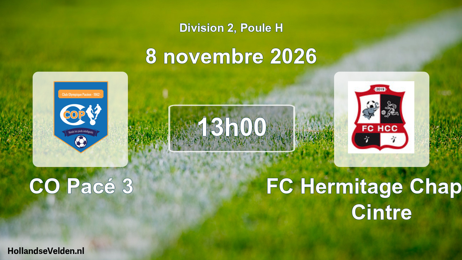 Scheduled Match: CO Pacé 3 - FC Hermitage Chapelle Cintre (8 November 2026)