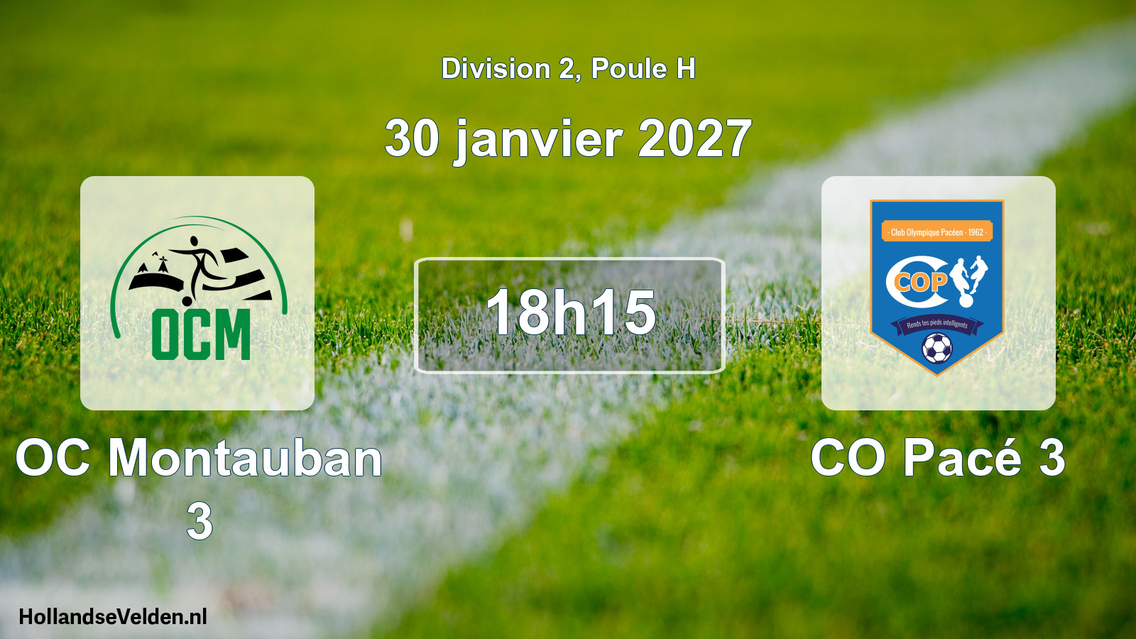 Scheduled Match: OC Montauban 3 - CO Pacé 3 (30 January 2027)