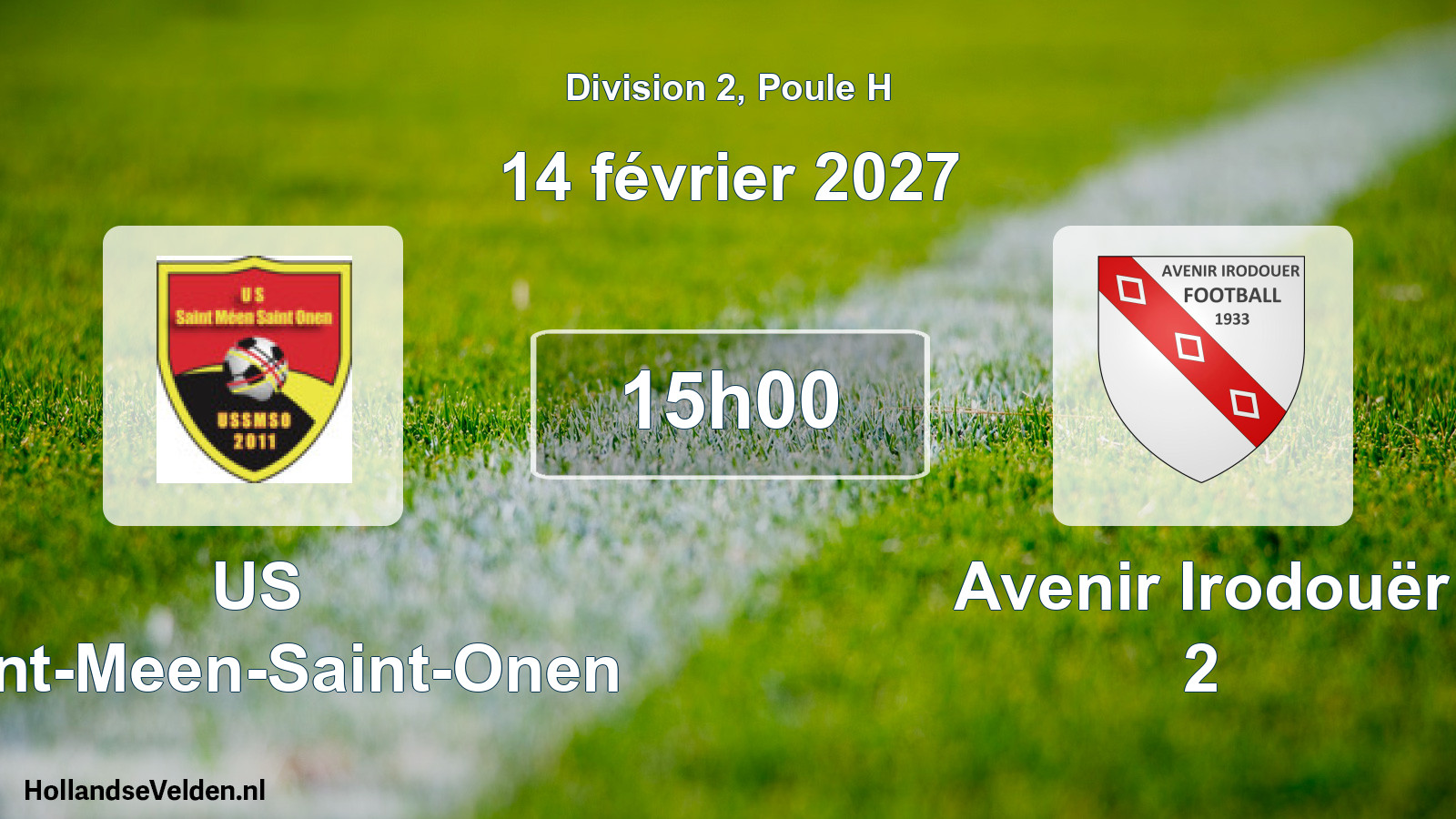 Match programmé: US Saint-Meen-Saint-Onen - Avenir Irodouër 2 (14 février 2027)