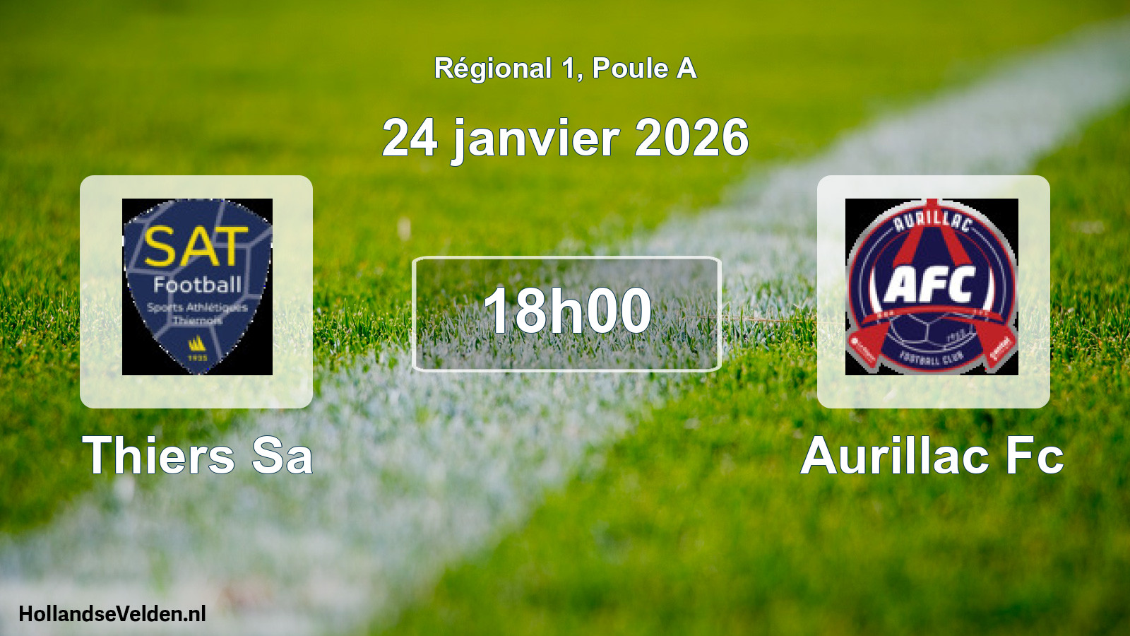 Geplande wedstrijd: Thiers Sa - Aurillac Fc (24 janvier 2026)