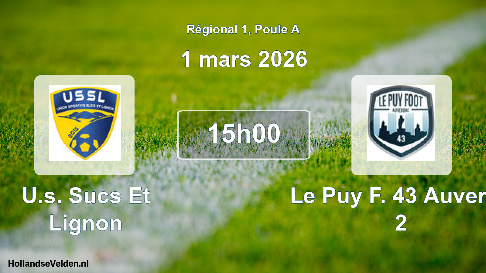Scheduled Match: U.s. Sucs Et Lignon - Le Puy F. 43 Auvergn 2 (1 March 2026)