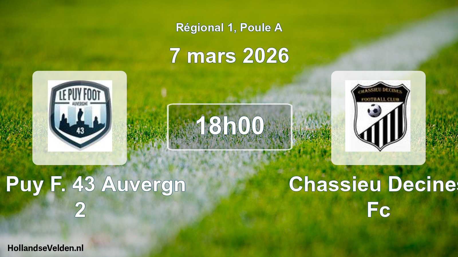 Geplande wedstrijd: Le Puy F. 43 Auvergn 2 - Chassieu Decines Fc (7 maart 2026)