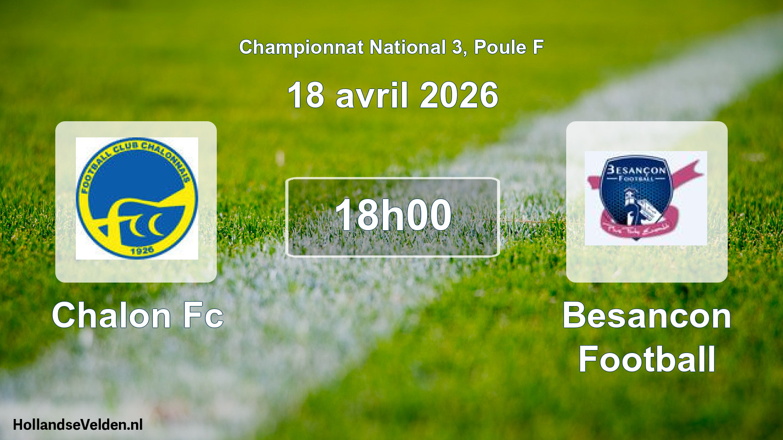 Geplande wedstrijd: Chalon Fc - Besancon Football (18 avril 2026)