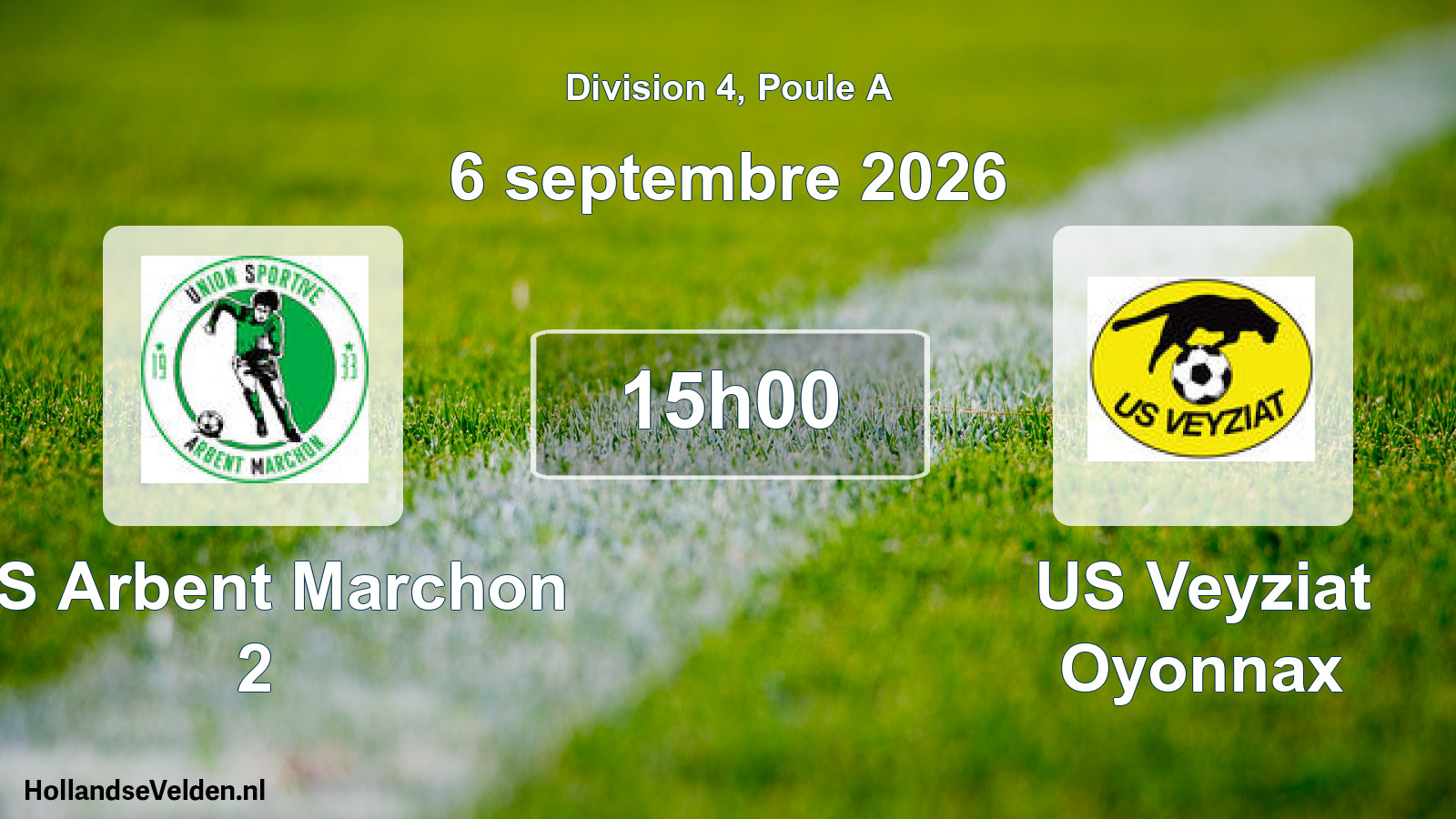 Match programmé: US Arbent Marchon 2 - US Veyziat Oyonnax (6 septembre 2026)