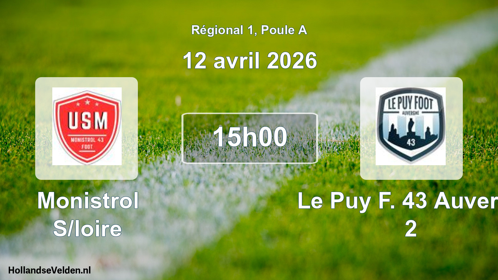 Scheduled Match: Monistrol S/loire - Le Puy F. 43 Auvergn 2 (12 April 2026)