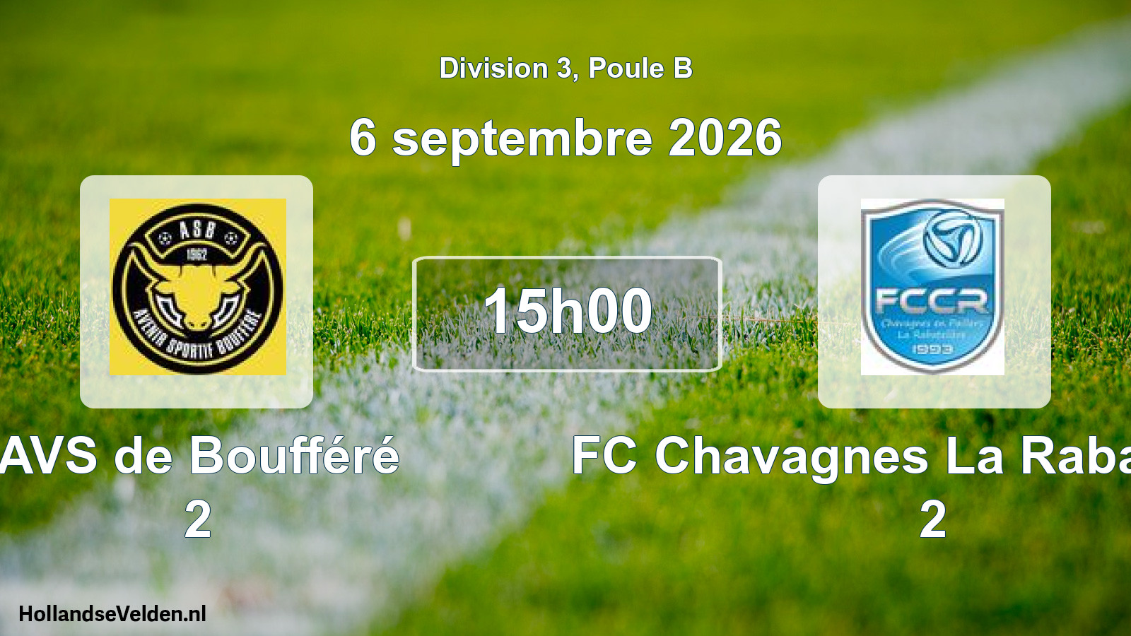 Scheduled Match: AVS de Boufféré 2 - FC Chavagnes La Rabatelière 2 (6 September 2026)