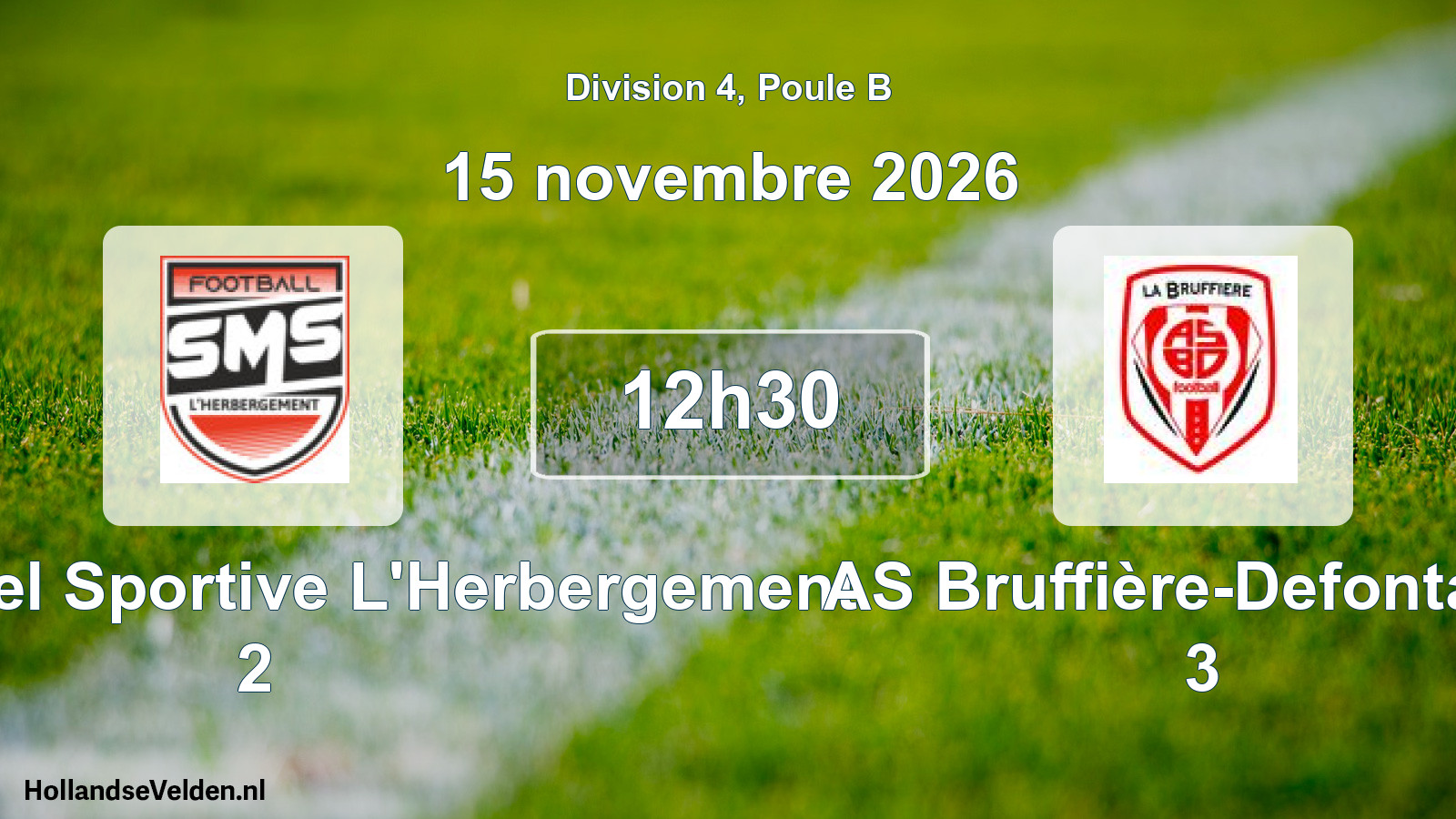 Match programmé: Saint Michel Sportive L'Herbergement 2 - AS Bruffière-Defontaine 3 (15 novembre 2026)
