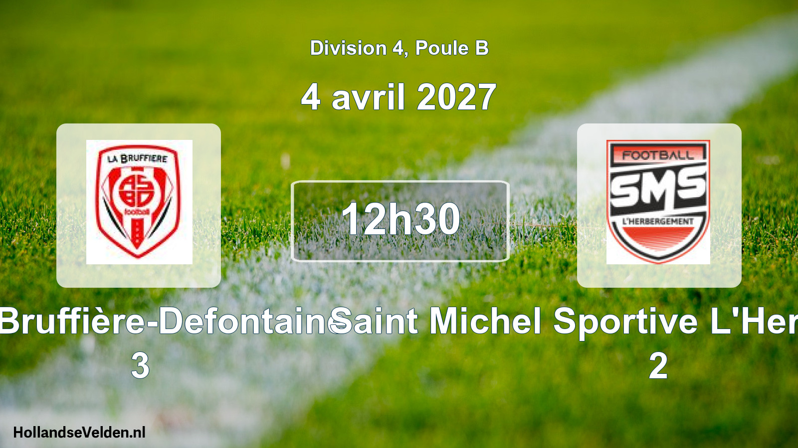 Match programmé: AS Bruffière-Defontaine 3 - Saint Michel Sportive L'Herbergement 2 (4 avril 2027)