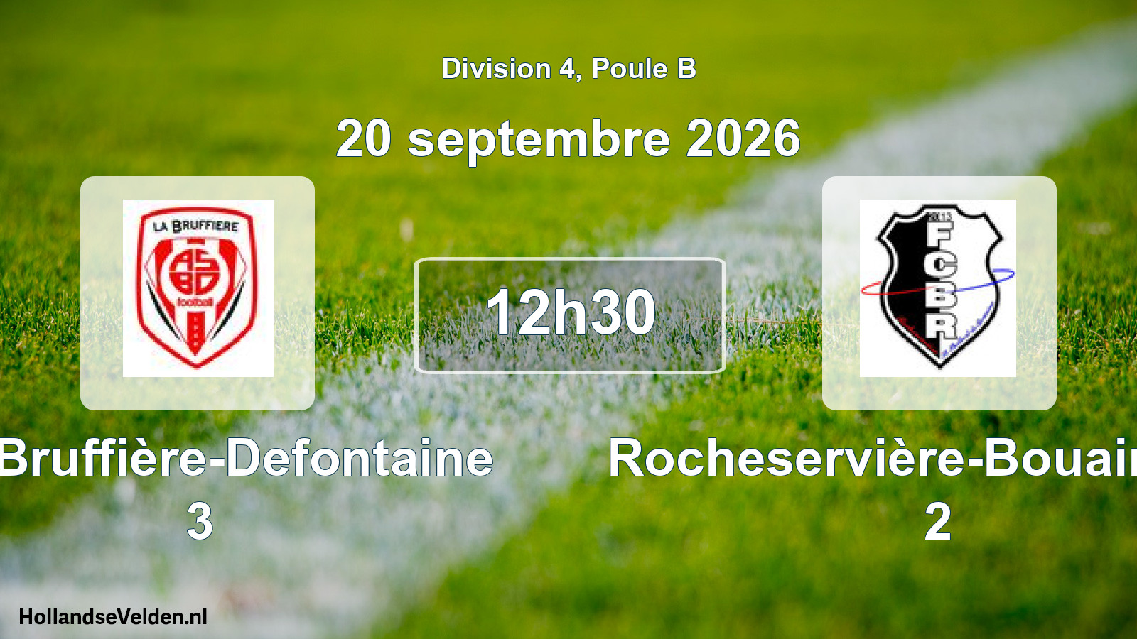 Match programmé: AS Bruffière-Defontaine 3 - Rocheservière-Bouaine FC 2 (20 septembre 2026)