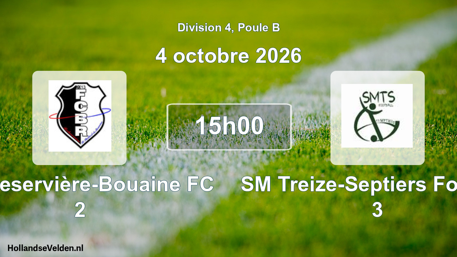 Match programmé: Rocheservière-Bouaine FC 2 - SM Treize-Septiers Football 3 (4 octobre 2026)
