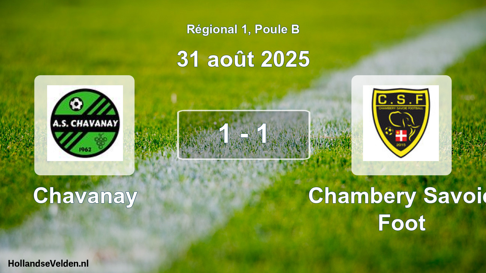 Gespeelde wedstrijd: Chavanay - Chambery Savoie Foot 1 - 1 (31 août 2025)