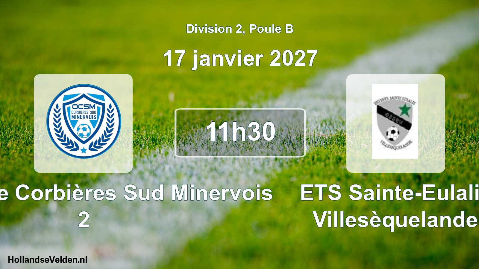 Scheduled Match: Olympique Corbières Sud Minervois 2 - ETS Sainte-Eulalie Villesèquelande (17 January 2027)