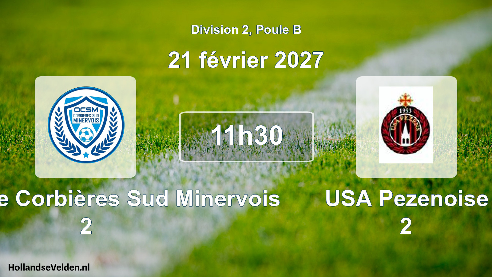 Scheduled Match: Olympique Corbières Sud Minervois 2 - USA Pezenoise 2 (21 February 2027)