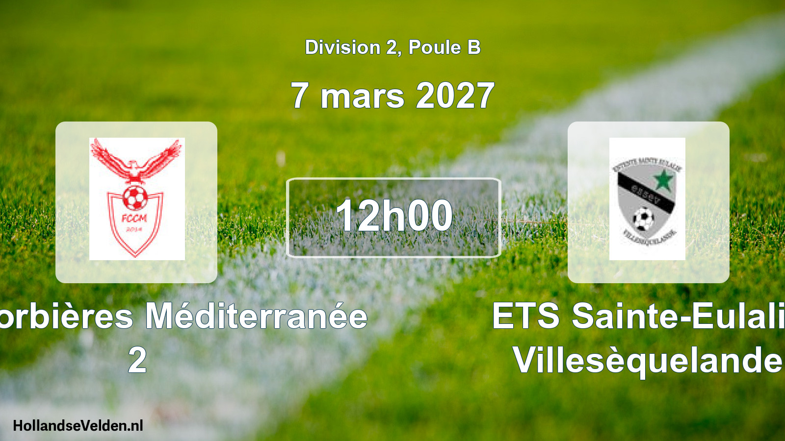 Match programmé: FC Corbières Méditerranée 2 - ETS Sainte-Eulalie Villesèquelande (7 mars 2027)