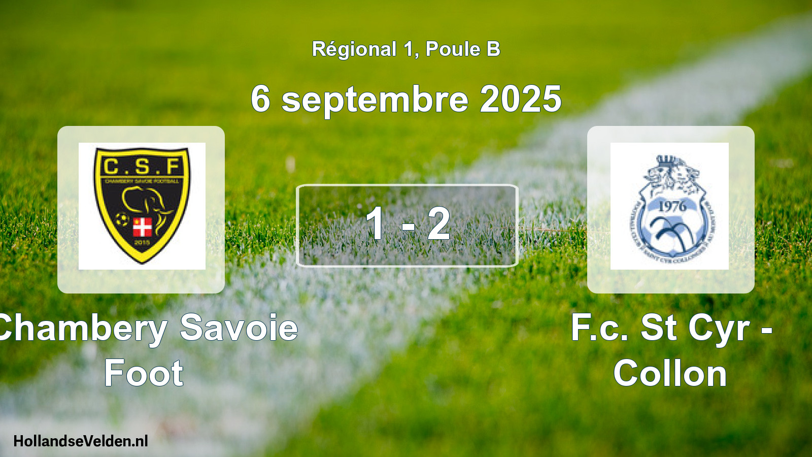 Gespeelde wedstrijd: Chambery Savoie Foot - F.c. St Cyr - Collon 1 - 2 (6 september 2025)