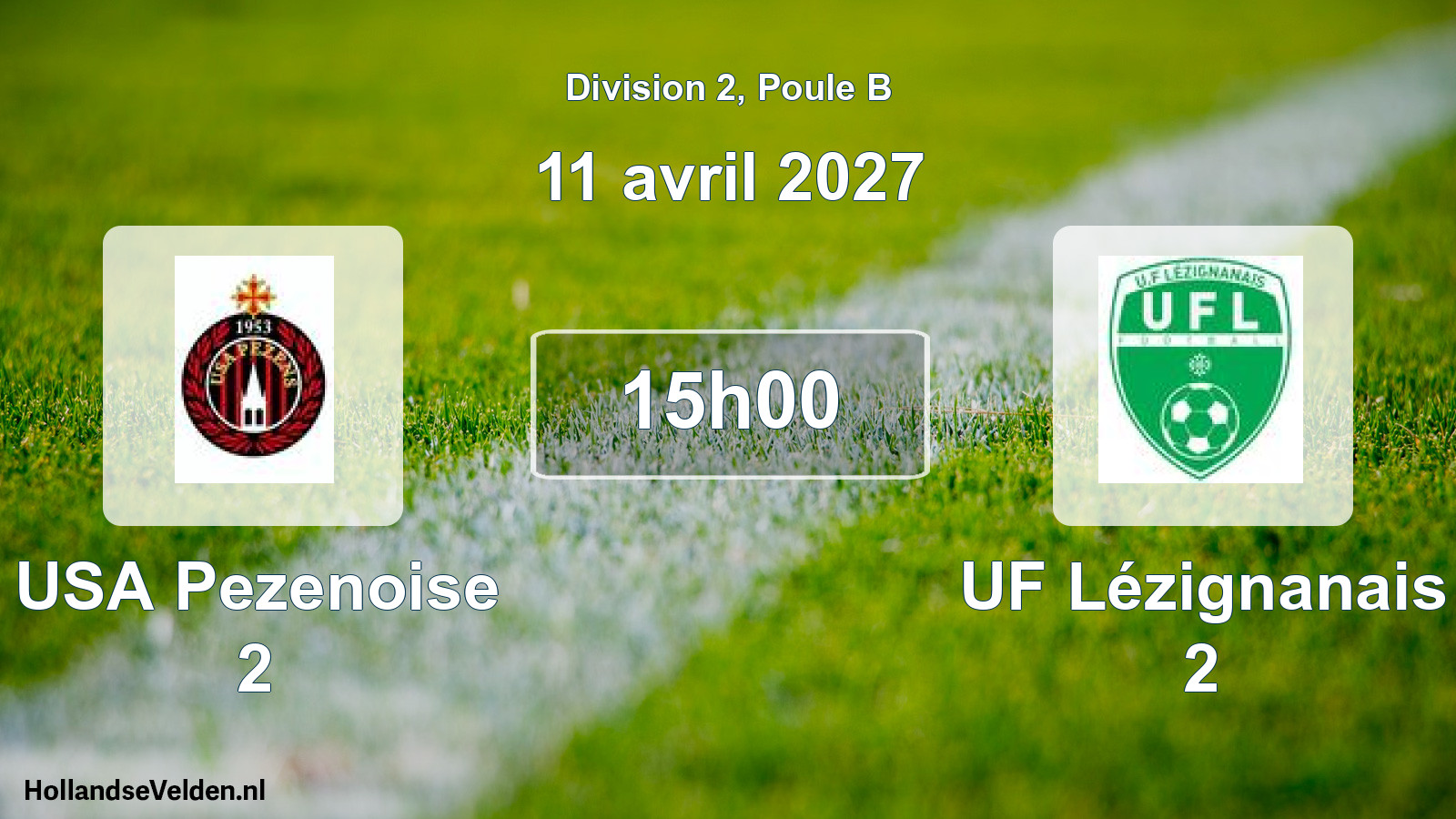 Match programmé: USA Pezenoise 2 - UF Lézignanais 2 (11 avril 2027)