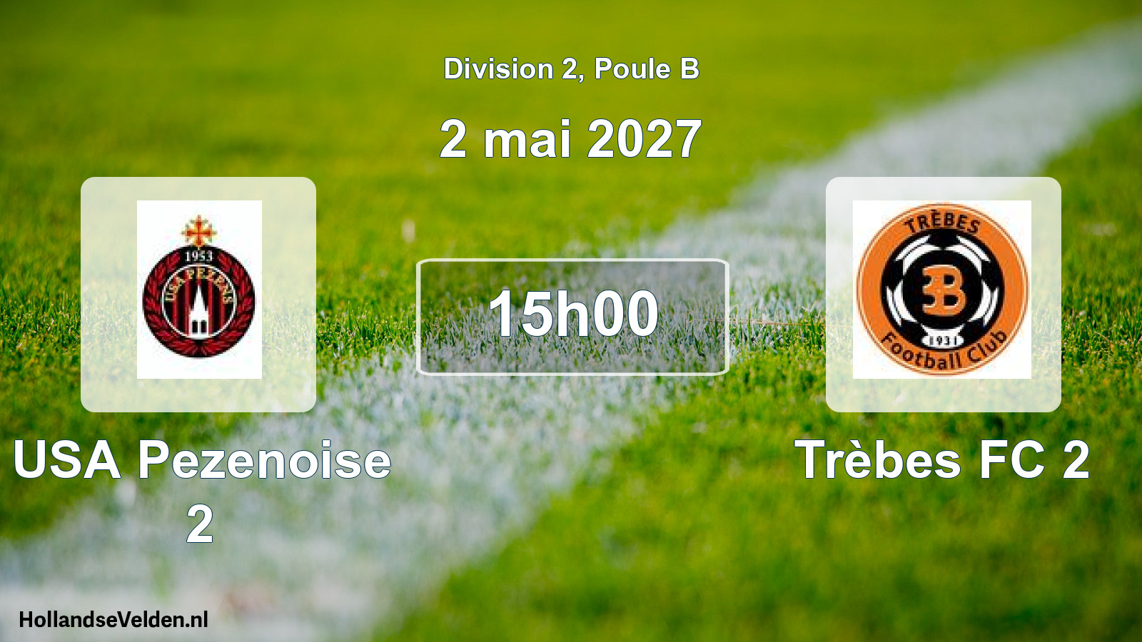 Match programmé: USA Pezenoise 2 - Trèbes FC 2 (2 mai 2027)