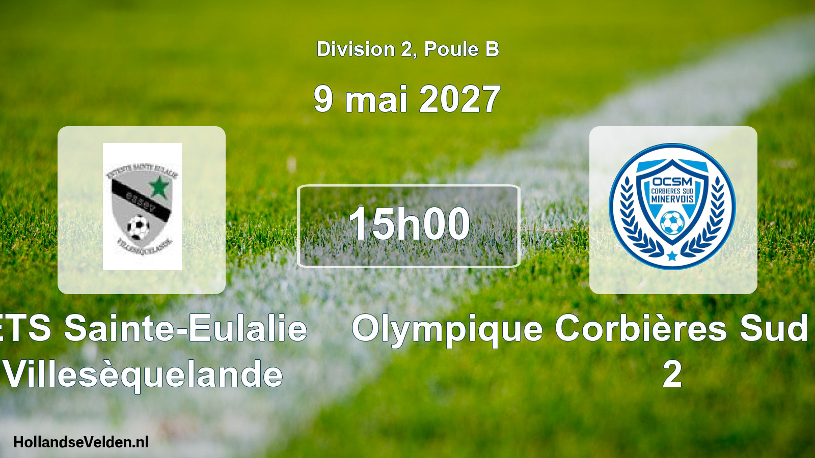 Match programmé: ETS Sainte-Eulalie Villesèquelande - Olympique Corbières Sud Minervois 2 (9 mai 2027)