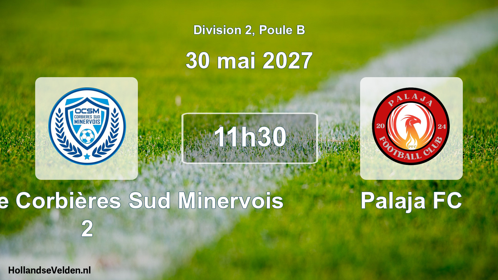 Match programmé: Olympique Corbières Sud Minervois 2 - Palaja FC (30 mai 2027)