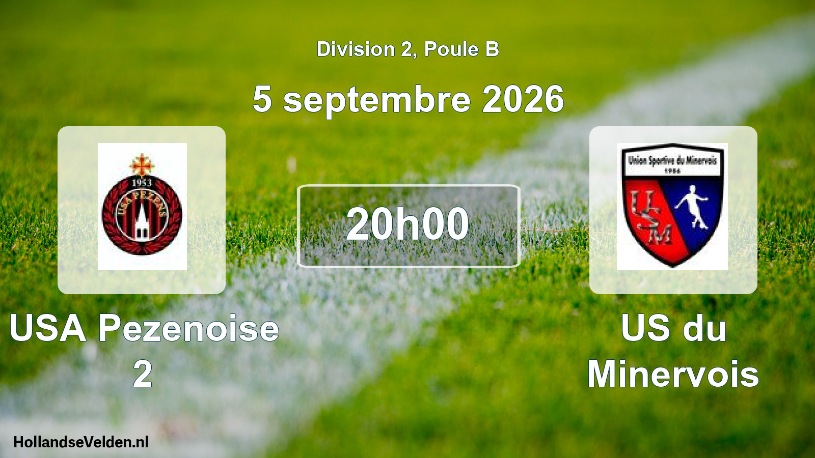 Scheduled Match: USA Pezenoise 2 - US du Minervois (5 September 2026)