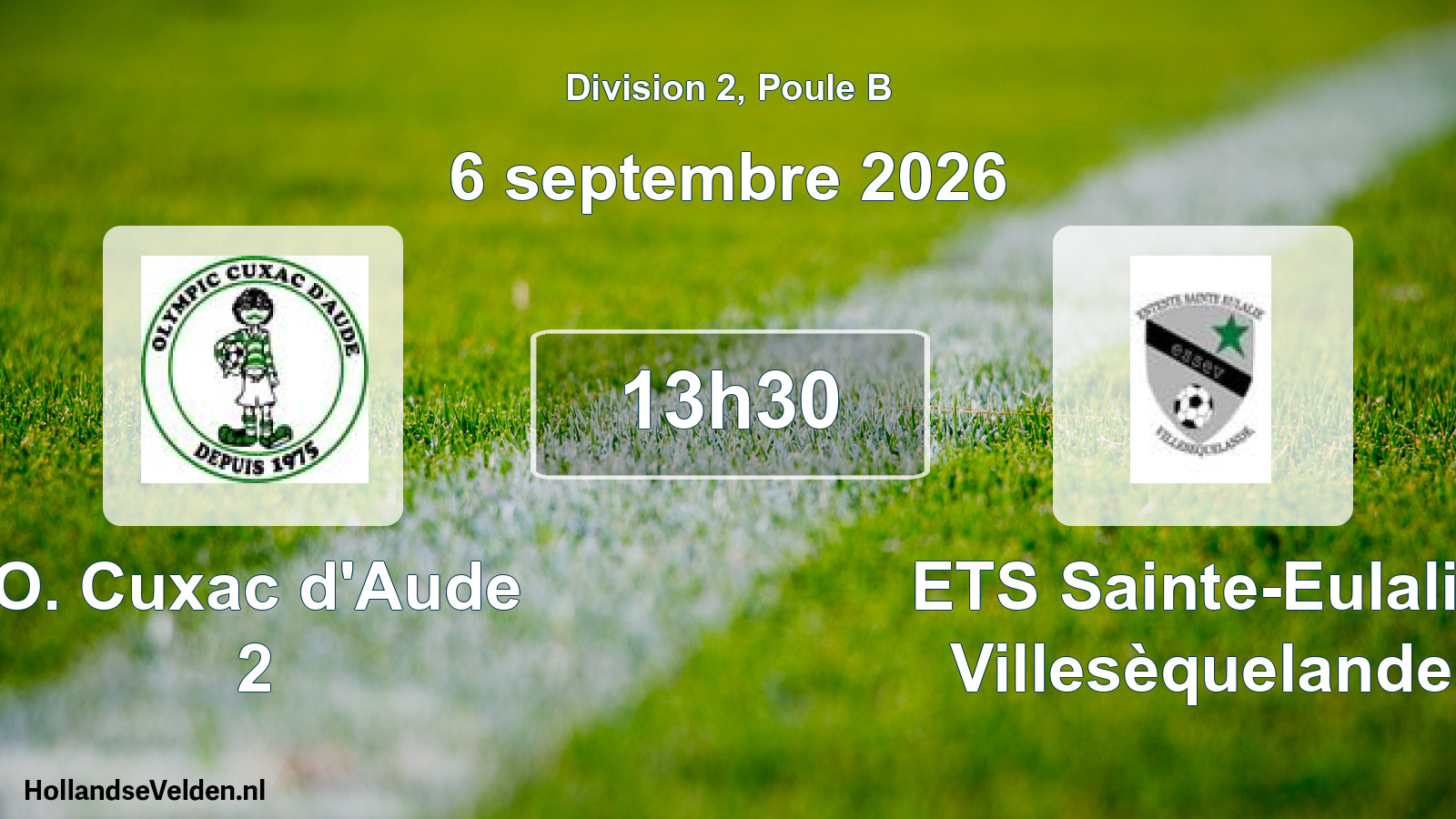 Match programmé: O. Cuxac d'Aude 2 - ETS Sainte-Eulalie Villesèquelande (6 septembre 2026)