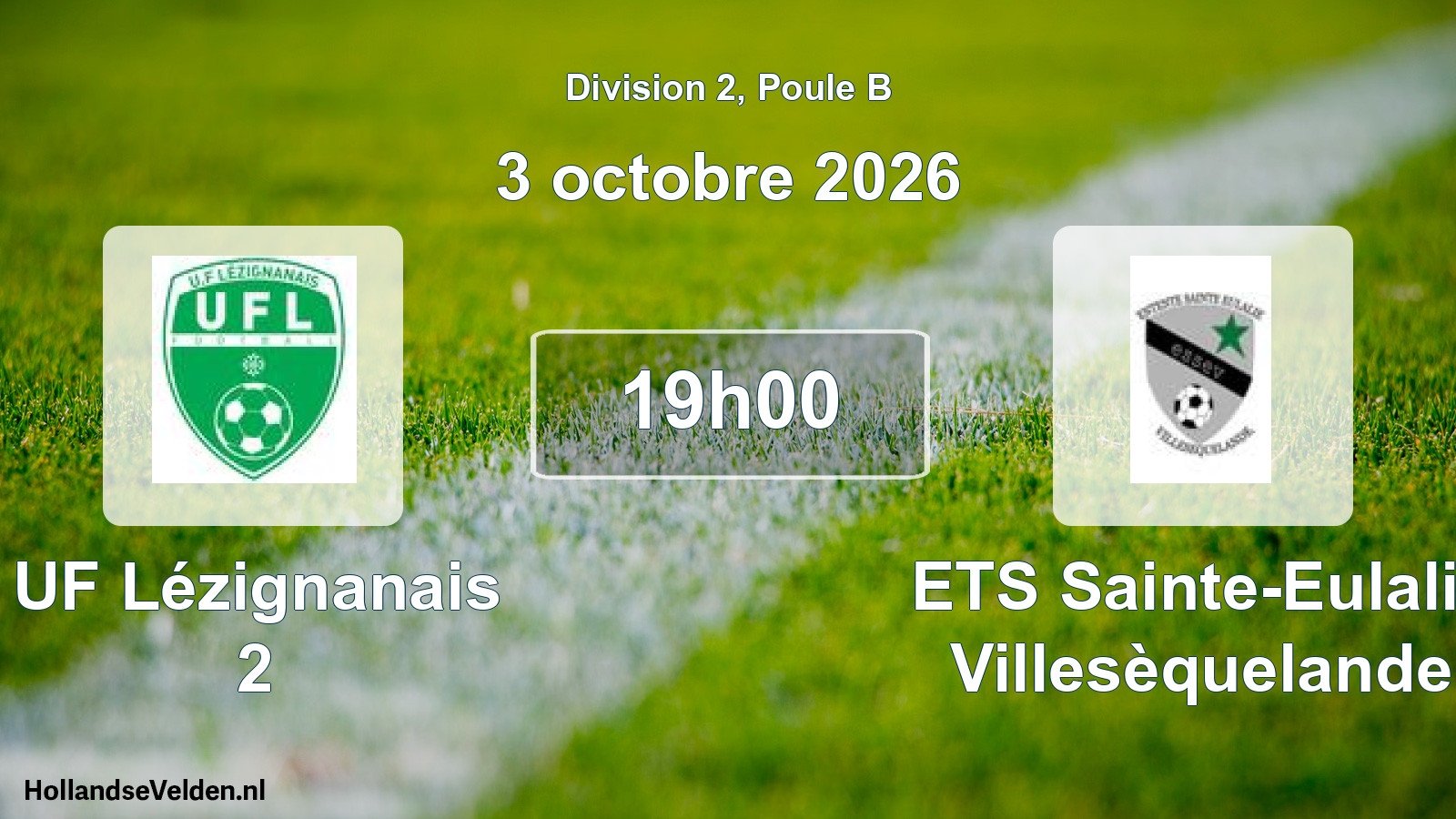 Scheduled Match: UF Lézignanais 2 - ETS Sainte-Eulalie Villesèquelande (3 October 2026)