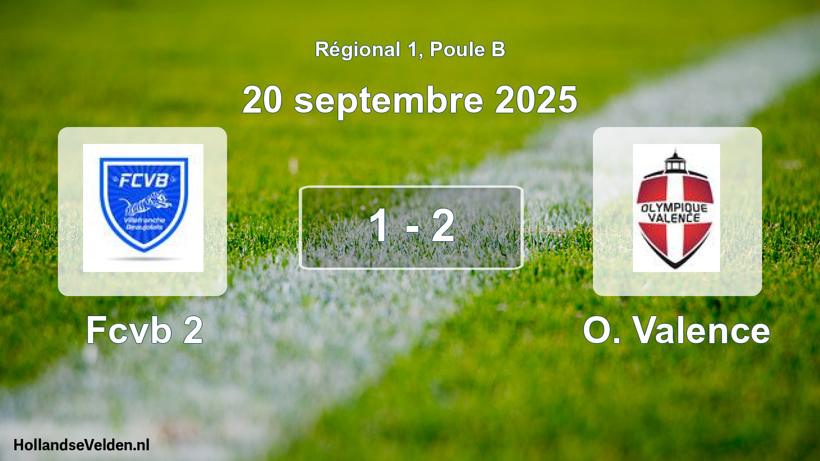 Gespeelde wedstrijd: Fcvb 2 - O. Valence 1 - 2 (20 septembre 2025)
