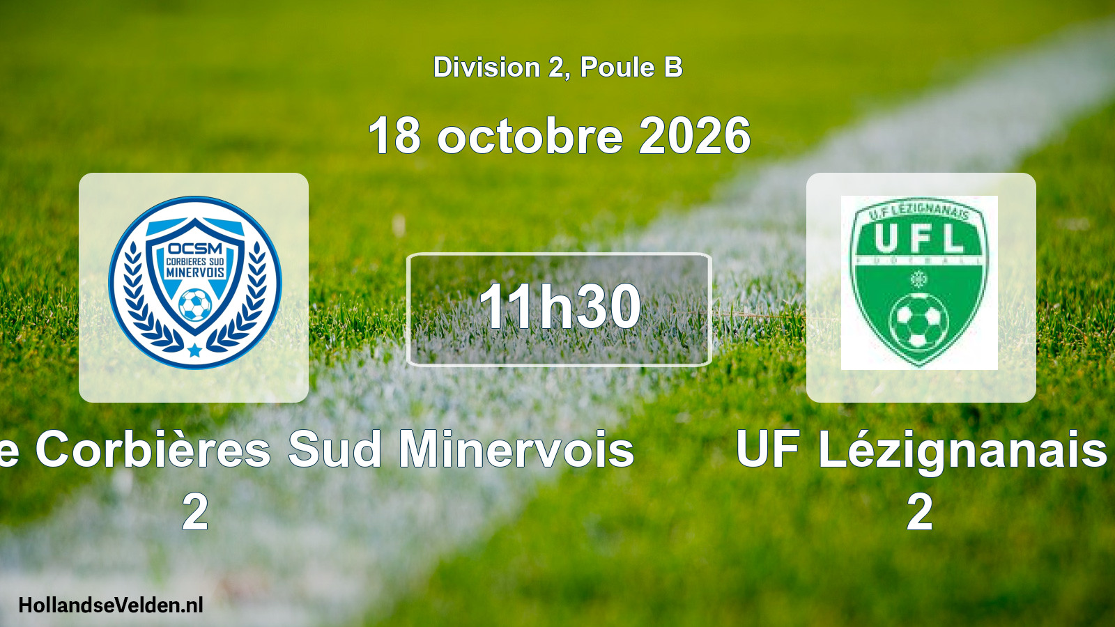 Match programmé: Olympique Corbières Sud Minervois 2 - UF Lézignanais 2 (18 octobre 2026)