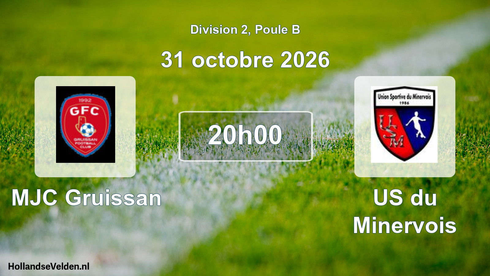 Match programmé: MJC Gruissan - US du Minervois (31 octobre 2026)