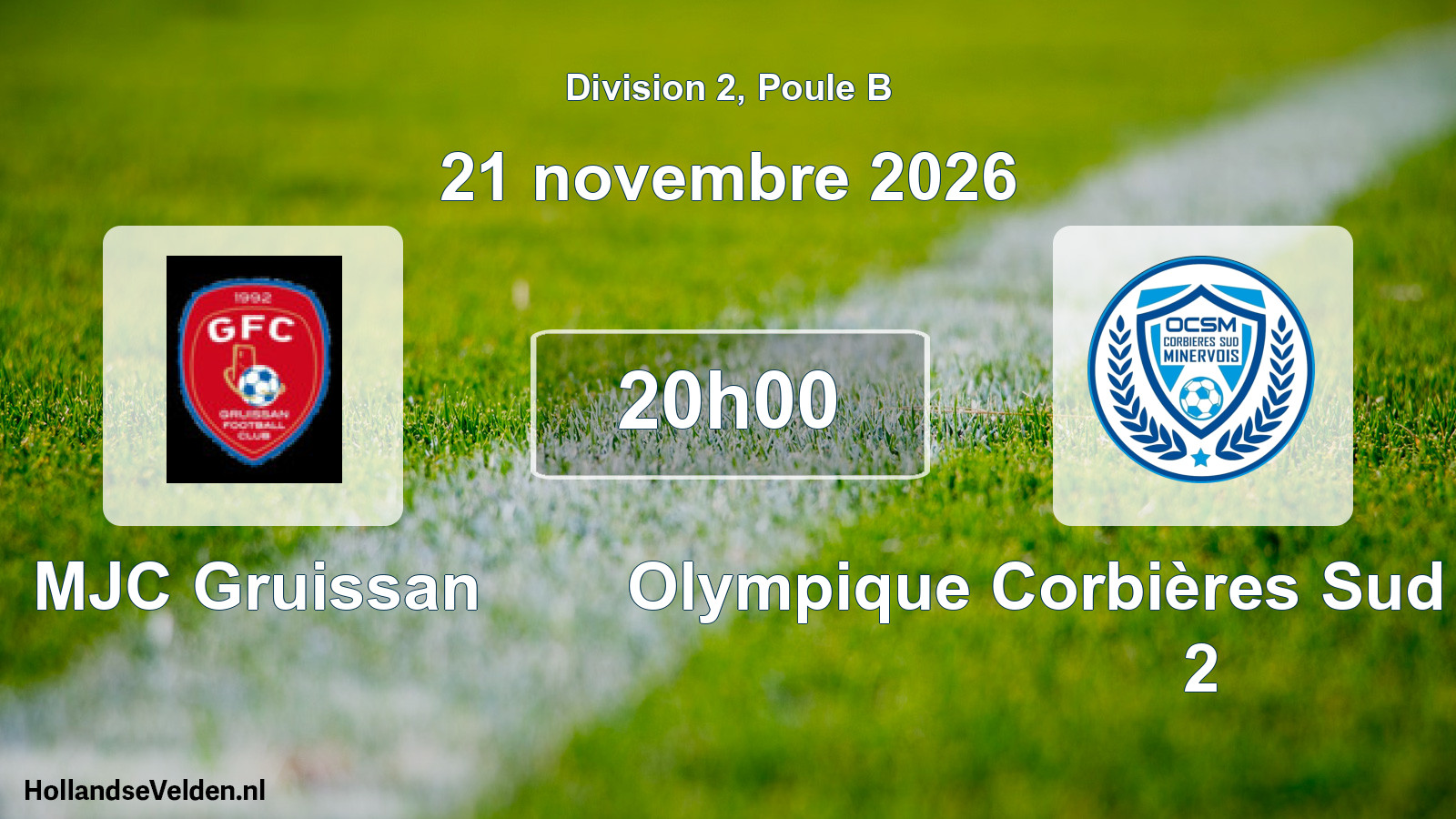 Scheduled Match: MJC Gruissan - Olympique Corbières Sud Minervois 2 (21 November 2026)