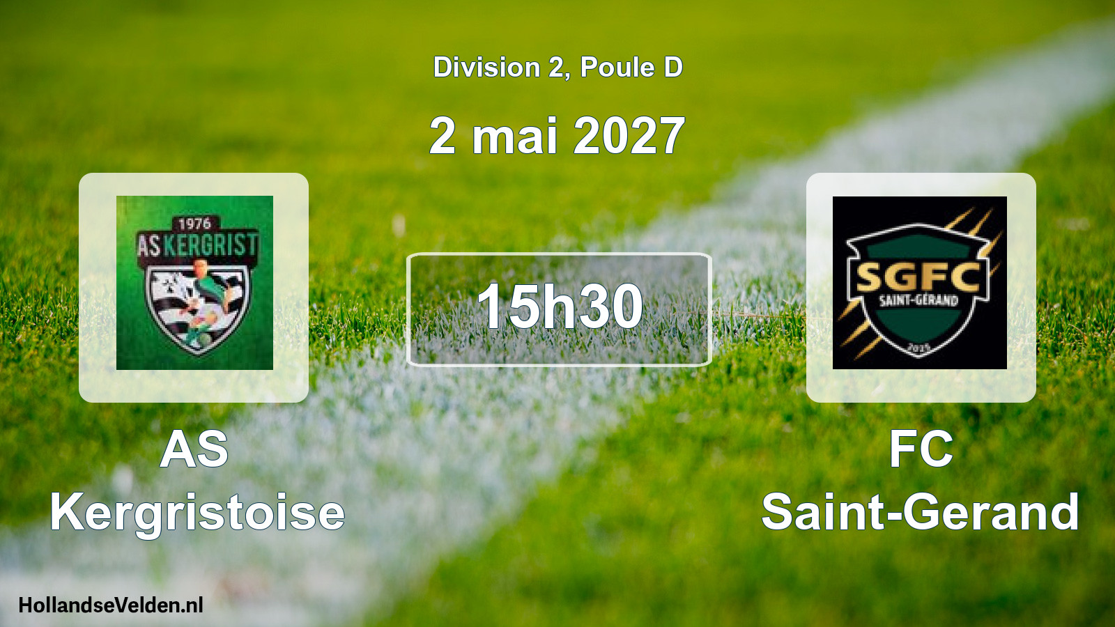 Match programmé: AS Kergristoise - FC Saint-Gerand (2 mai 2027)