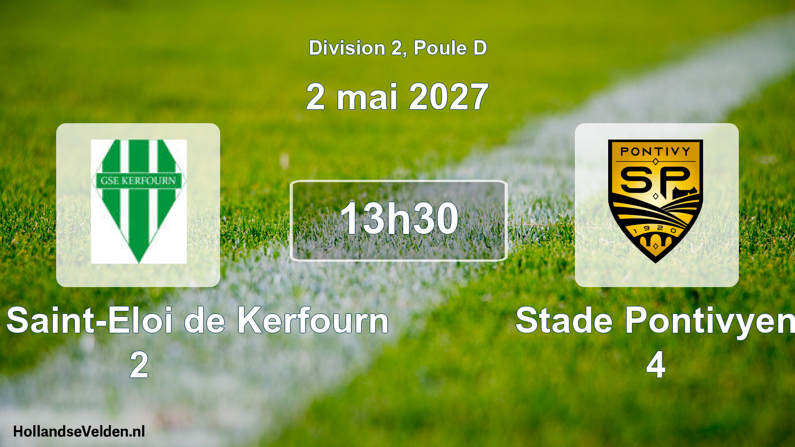 Match programmé: Garde Saint-Eloi de Kerfourn 2 - Stade Pontivyen 4 (2 mai 2027)