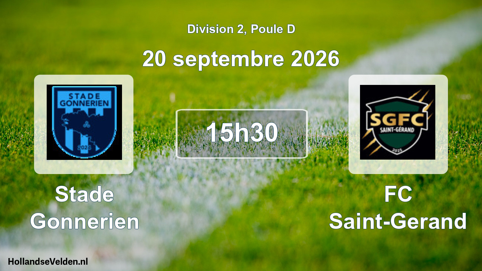 Match programmé: Stade Gonnerien - FC Saint-Gerand (20 septembre 2026)