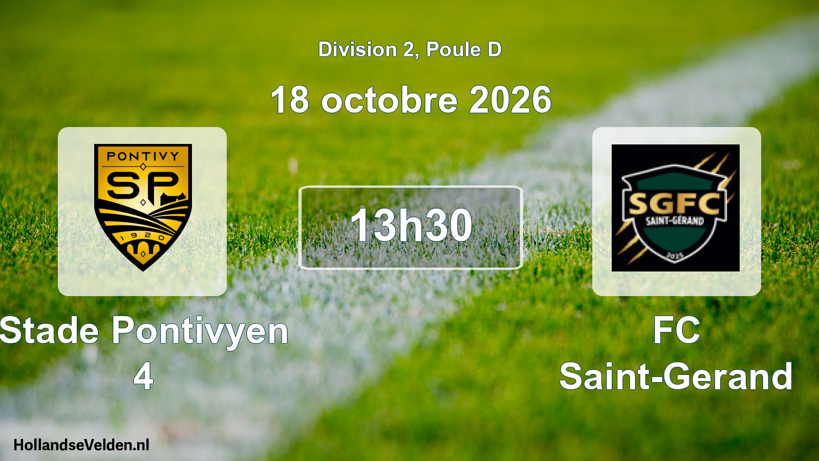 Scheduled Match: Stade Pontivyen 4 - FC Saint-Gerand (18 October 2026)