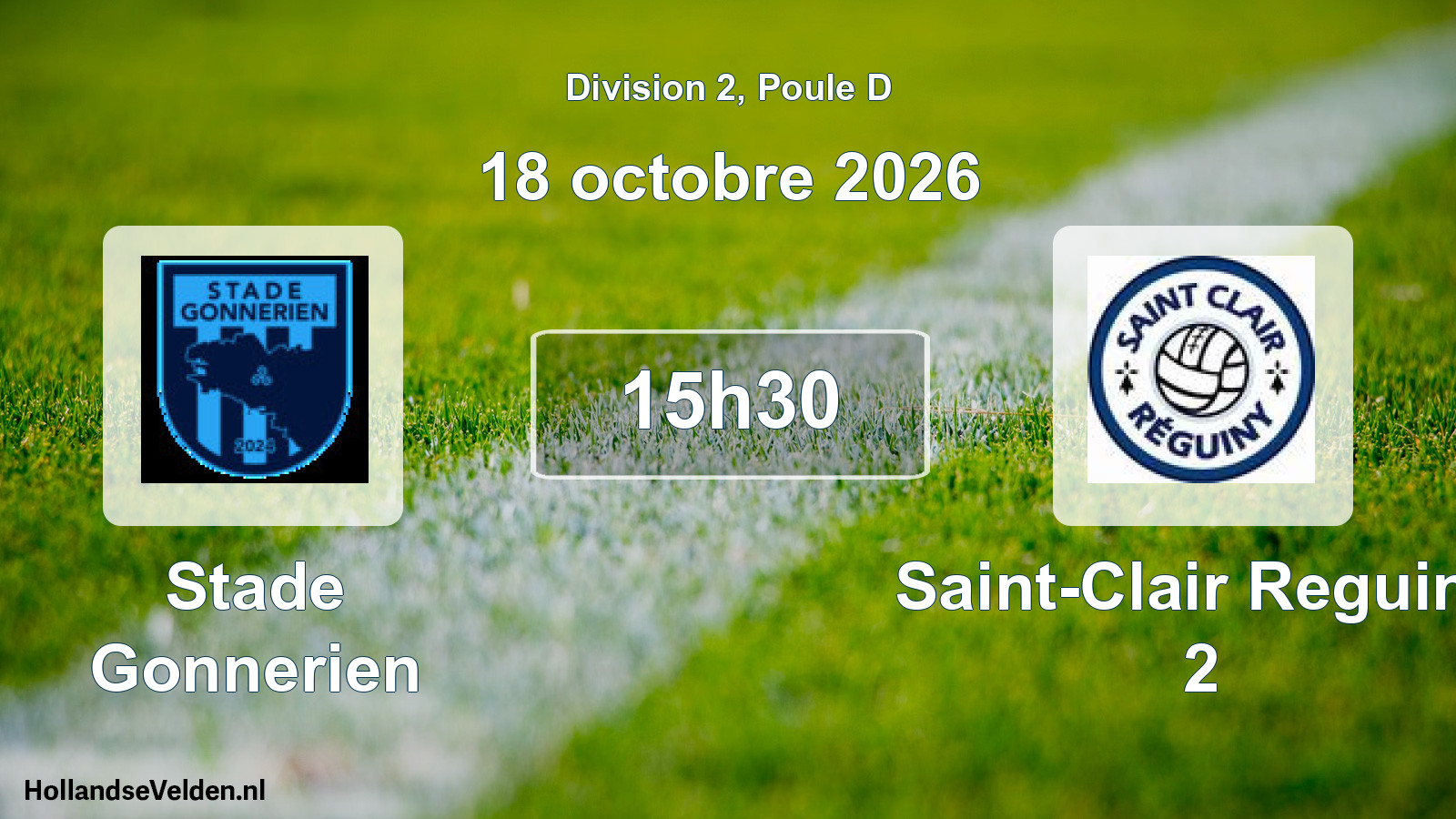 Match programmé: Stade Gonnerien - Saint-Clair Reguiny 2 (18 octobre 2026)