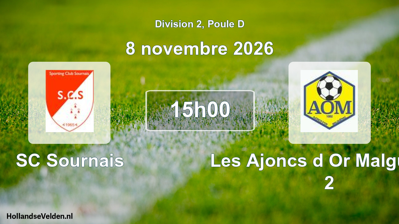 Match programmé: SC Sournais - Les Ajoncs d Or Malguenac 2 (8 novembre 2026)