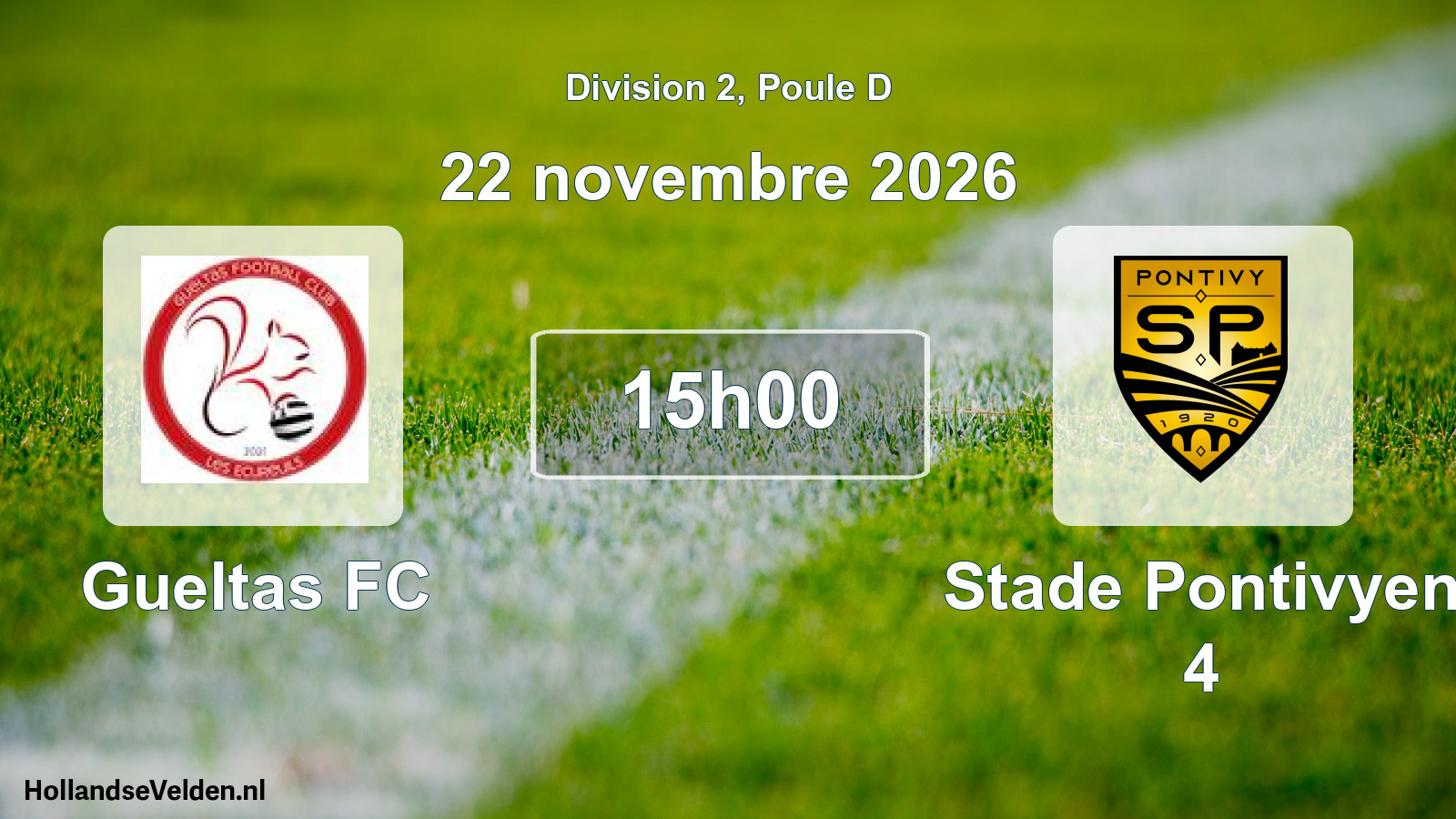Scheduled Match: Gueltas FC - Stade Pontivyen 4 (22 November 2026)