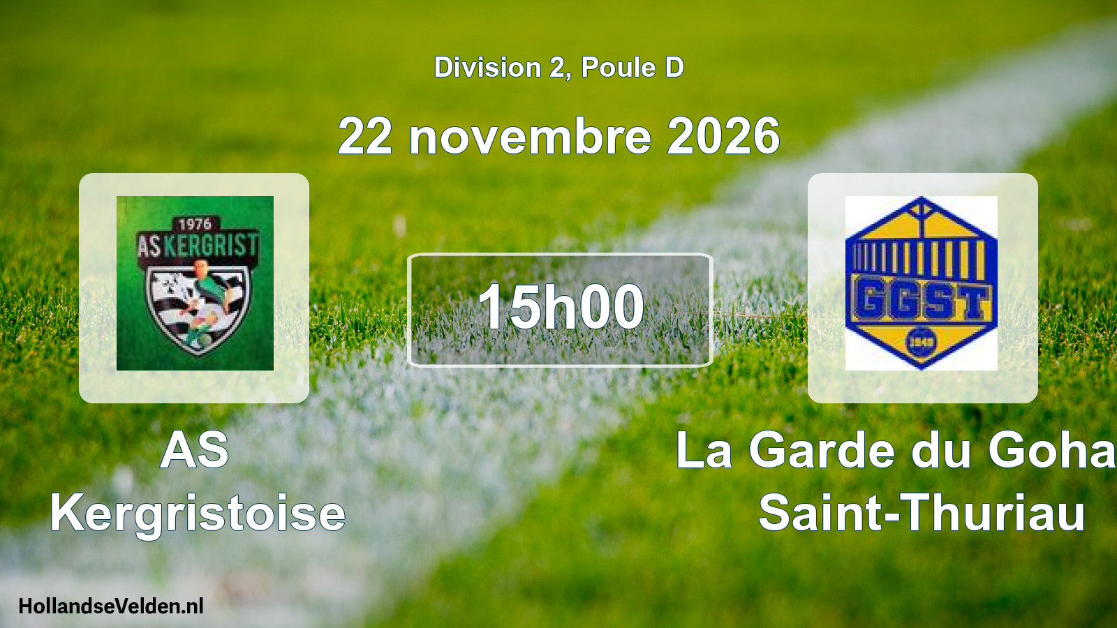 Match programmé: AS Kergristoise - La Garde du Gohaze Saint-Thuriau (22 novembre 2026)