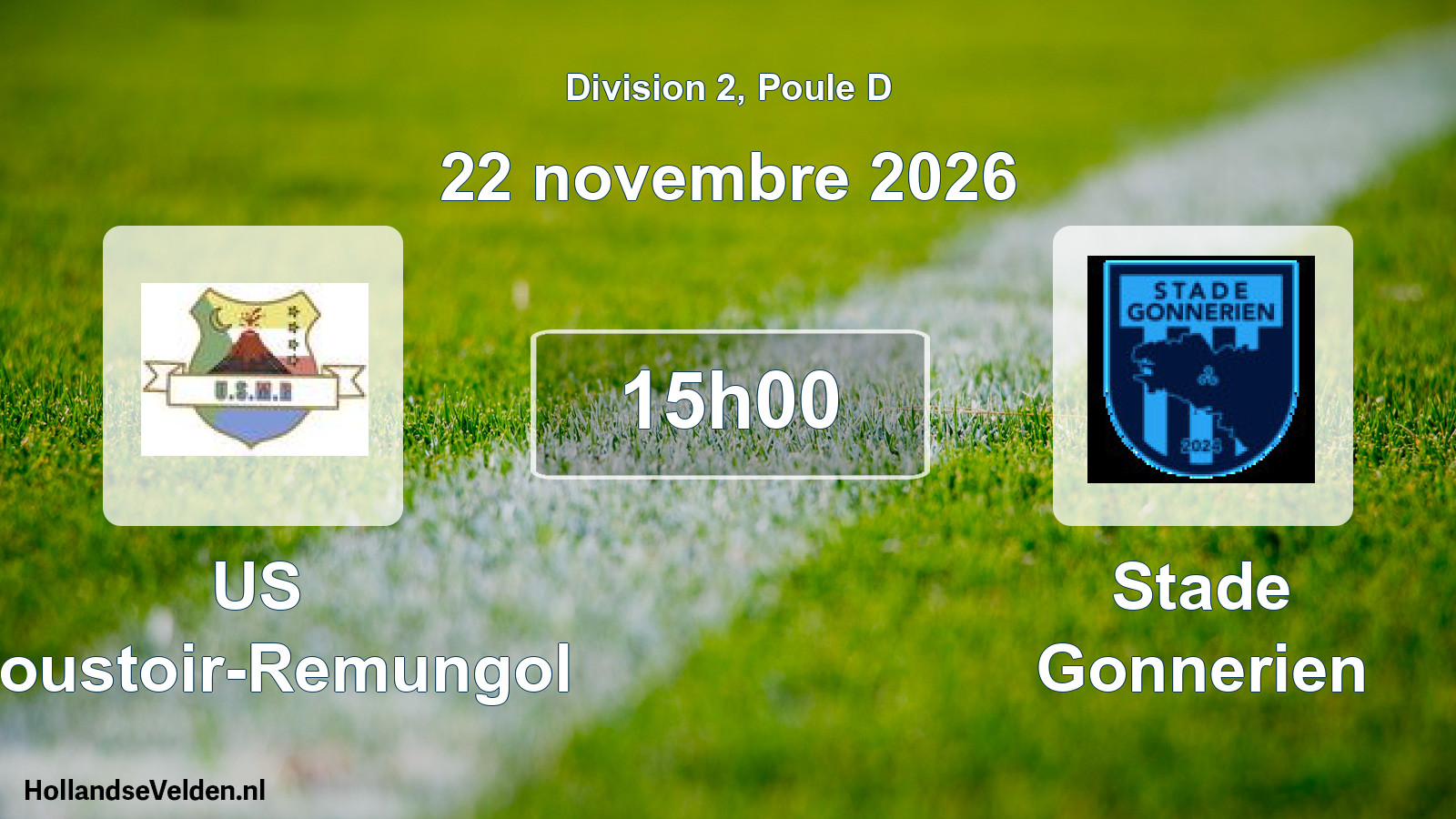 Match programmé: US Moustoir-Remungol - Stade Gonnerien (22 novembre 2026)
