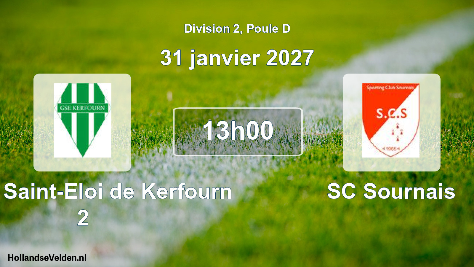 Match programmé: Garde Saint-Eloi de Kerfourn 2 - SC Sournais (31 janvier 2027)