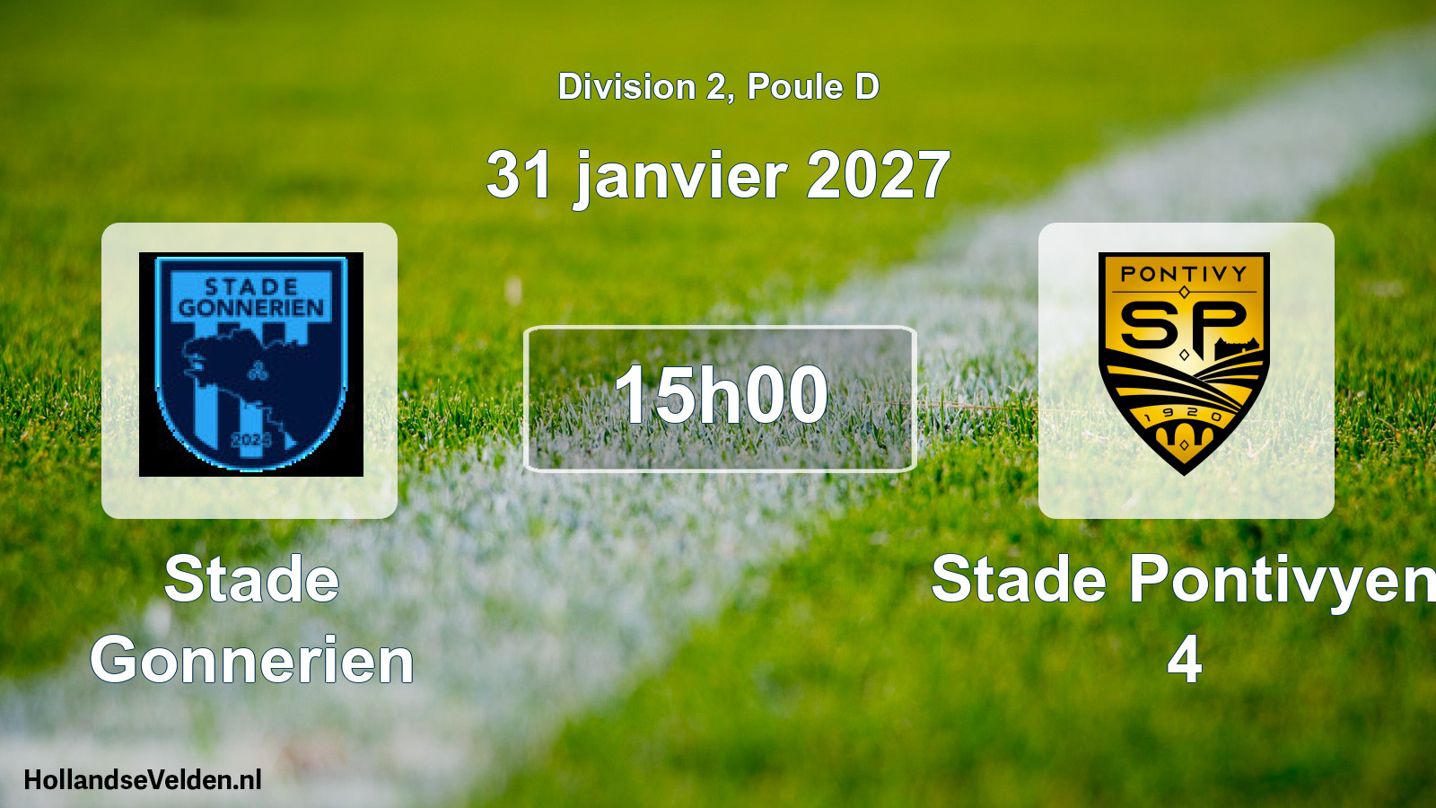 Match programmé: Stade Gonnerien - Stade Pontivyen 4 (31 janvier 2027)