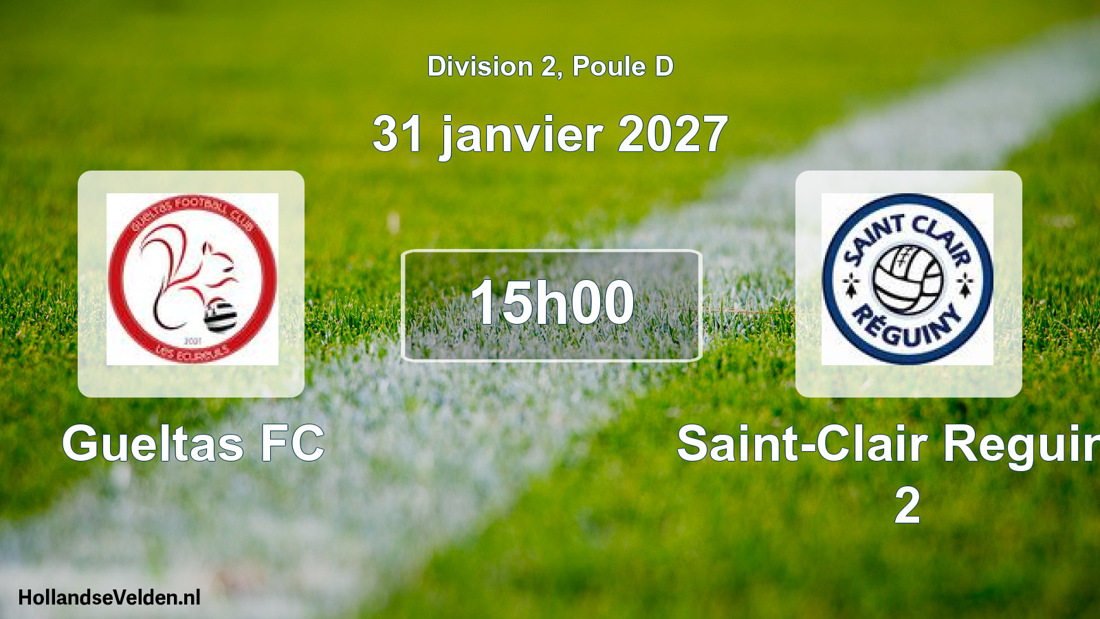 Match programmé: Gueltas FC - Saint-Clair Reguiny 2 (31 janvier 2027)