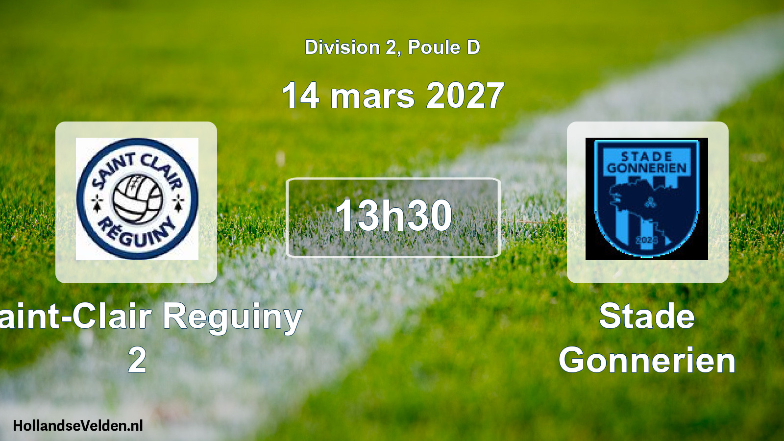 Match programmé: Saint-Clair Reguiny 2 - Stade Gonnerien (14 mars 2027)