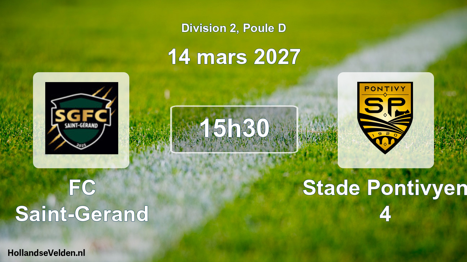 Match programmé: FC Saint-Gerand - Stade Pontivyen 4 (14 mars 2027)