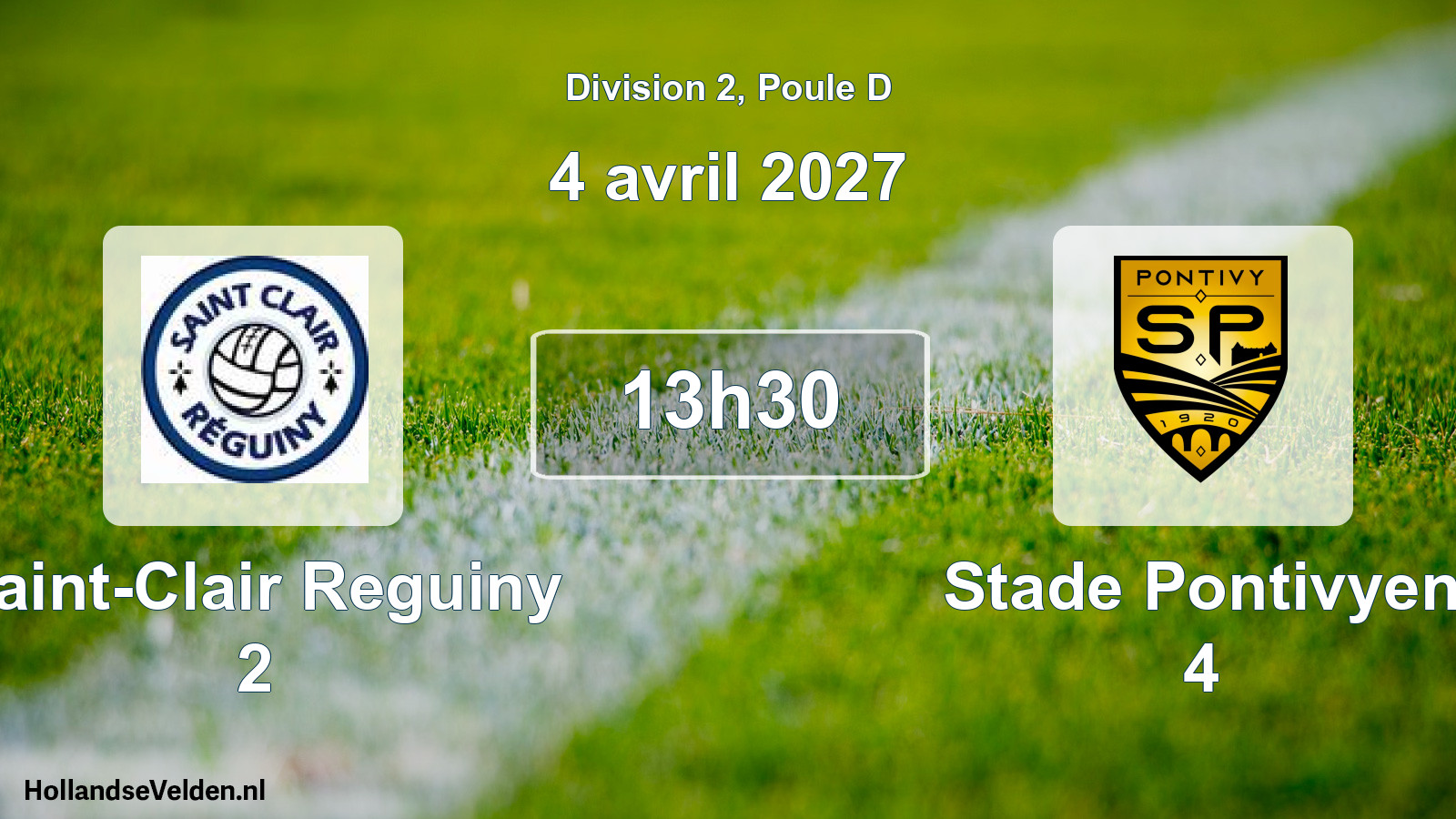 Scheduled Match: Saint-Clair Reguiny 2 - Stade Pontivyen 4 (4 April 2027)