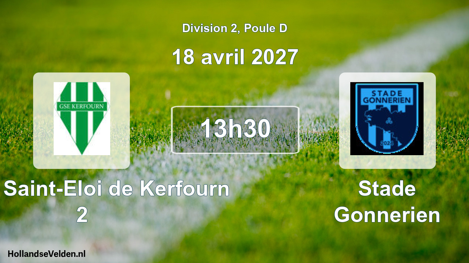 Match programmé: Garde Saint-Eloi de Kerfourn 2 - Stade Gonnerien (18 avril 2027)
