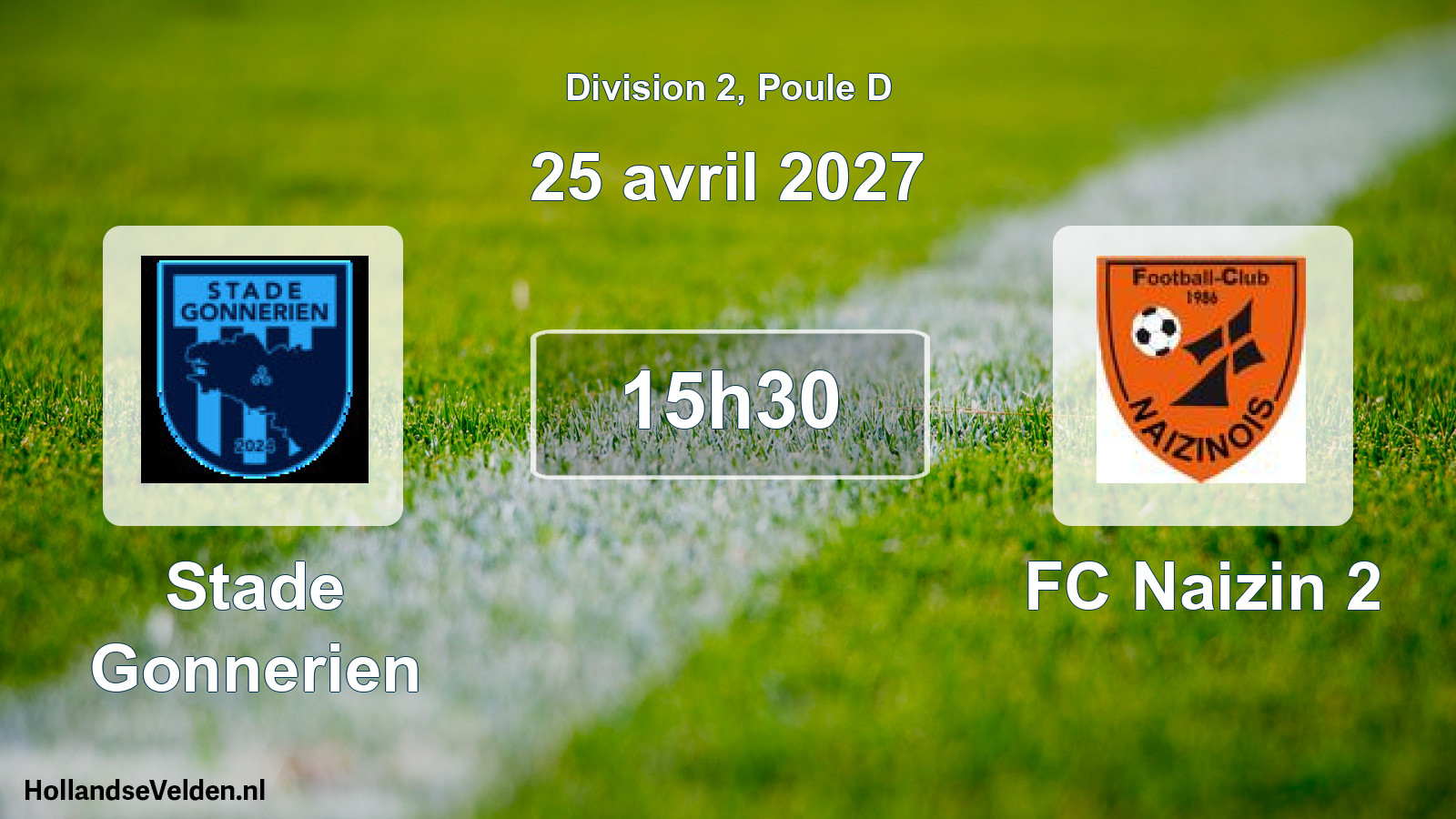 Match programmé: Stade Gonnerien - FC Naizin 2 (25 avril 2027)
