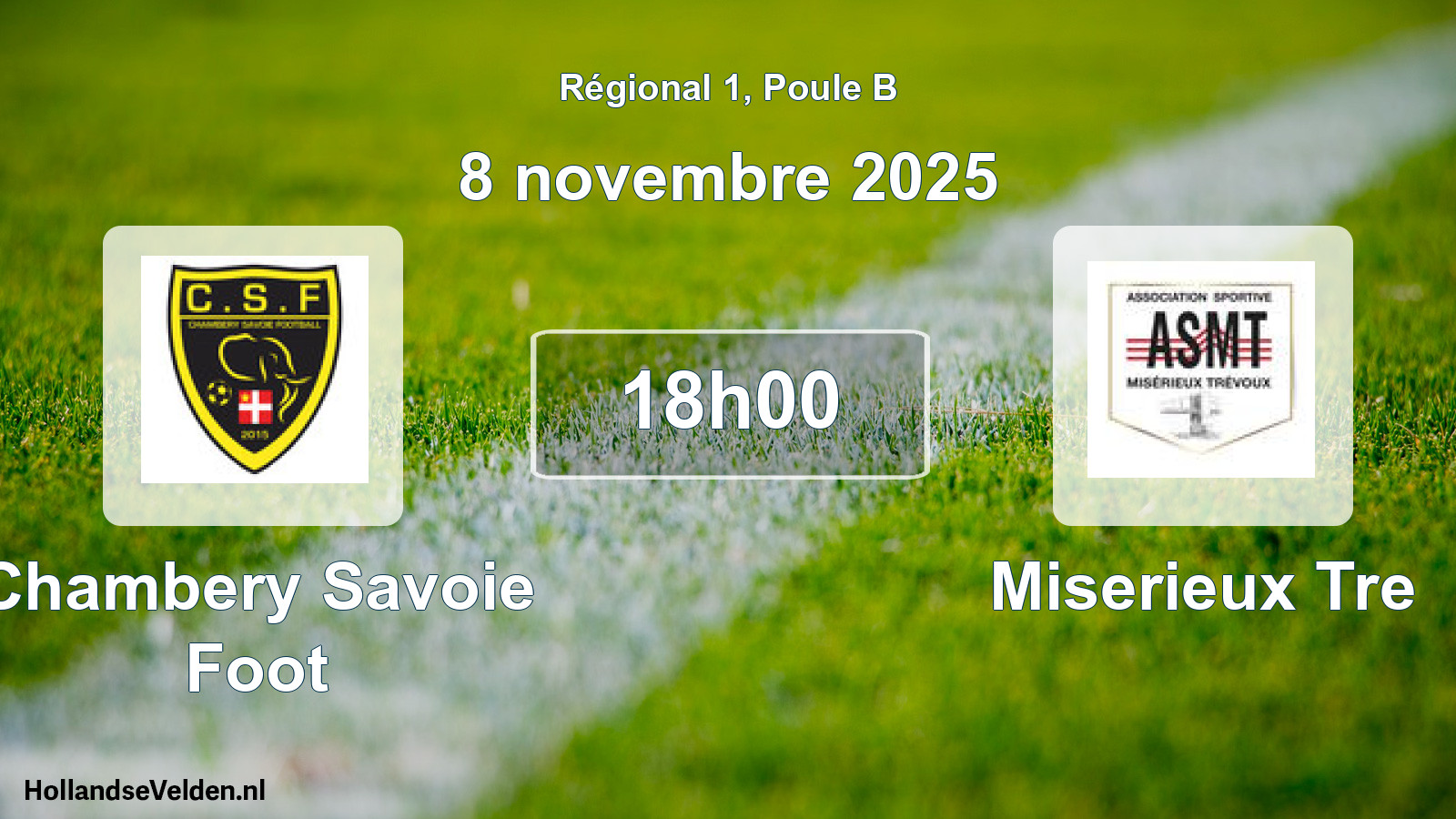 Geplande wedstrijd: Chambery Savoie Foot - Miserieux Tre (8 novembre 2025)