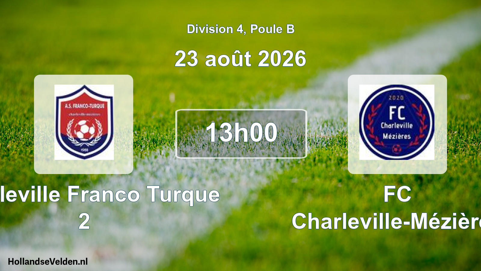 Scheduled Match: Charleville Franco Turque 2 - FC Charleville-Mézières (23 August 2026)