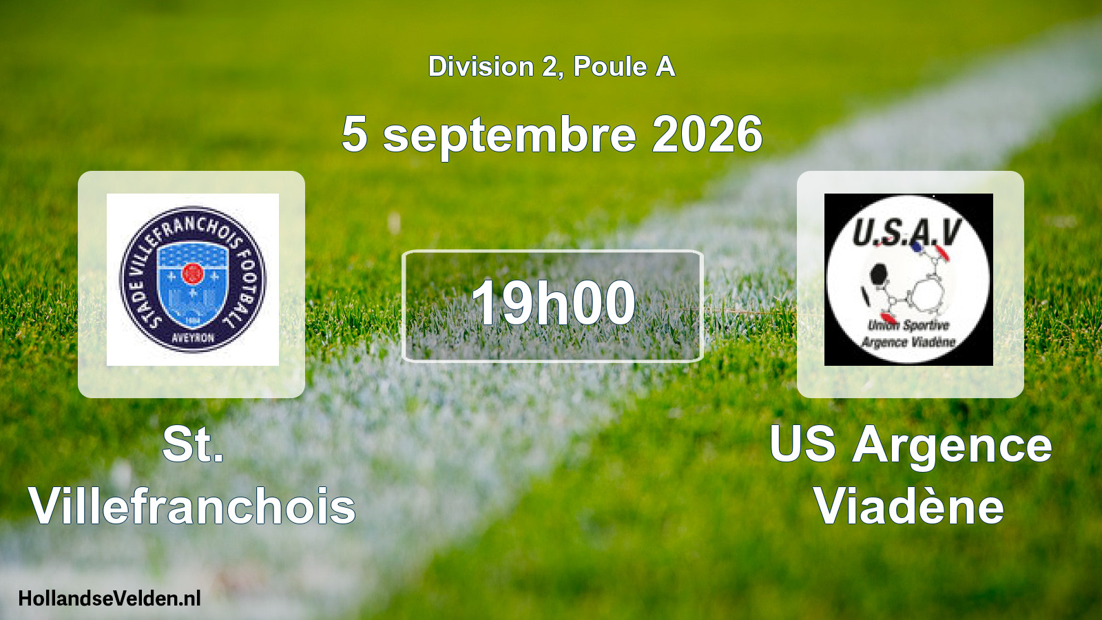 Match programmé: St. Villefranchois - US Argence Viadène (5 septembre 2026)